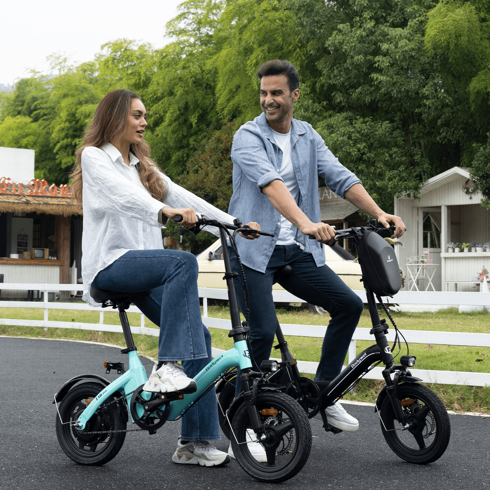 Bodywel T16pro 500W Peak Motor Electric Bicycle, Folding Electric Bike for Adults Teens, 14'' Commuting E Bike, 36V 13Ah Battery, Mini Ebike, UL2849