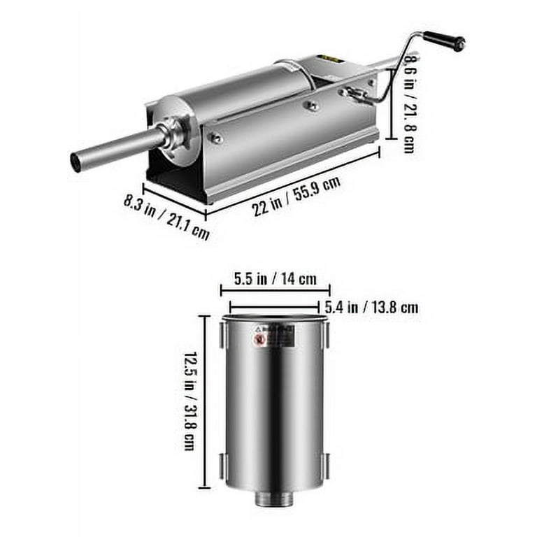 VEVOR Horizontal Sausage Stuffer Maker 5L 11Lbs Manual Sausage