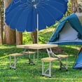 thumbnail image 2 of Outsunny Ensemble de Table et Chaises de Camping Pliantes avec Trou pour Parasol, 2 of 10
