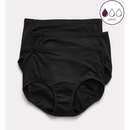 

Women s Hanes 40FDL3 Comfort Period Light Brief Panty - 3 Pack (BLK/BLK/BLK 6)