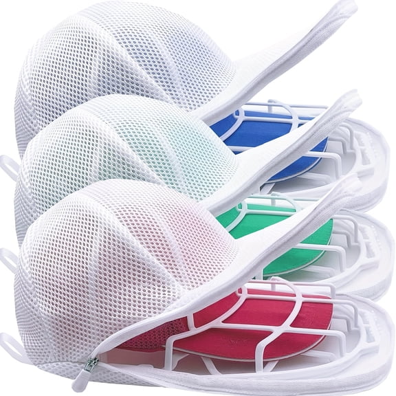 3pcs Hat Cleaner for Washing Machine, with Thick Mesh Bag, Hat Cage   Mesh Bag Set for Washing Machine, Laundry Bag for Baseball Cap, Hat Cleaner for Washing Machine or Dishwasher, Hat Rack