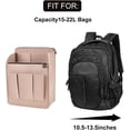 thumbnail image 3 of Felt Backpack Organizer Insert Small Bag Divider for Rucksack Purse Felt Bag Organizer for Travel Rucksack Shoulder Bookbag Organizer Backpack Insert Organizer for Men and Women Camel, 3 of 9