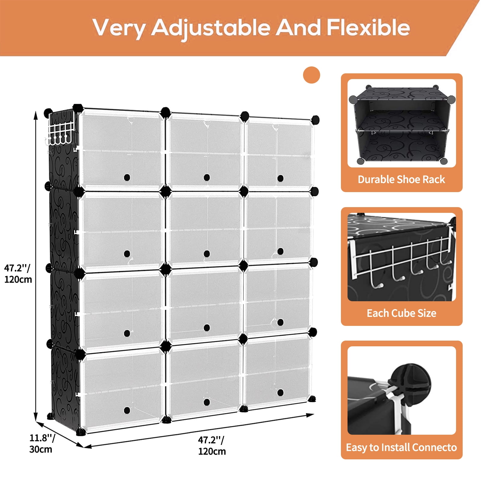 BIGLUFU Portable Shoe Rack Organizer, 8-Tier