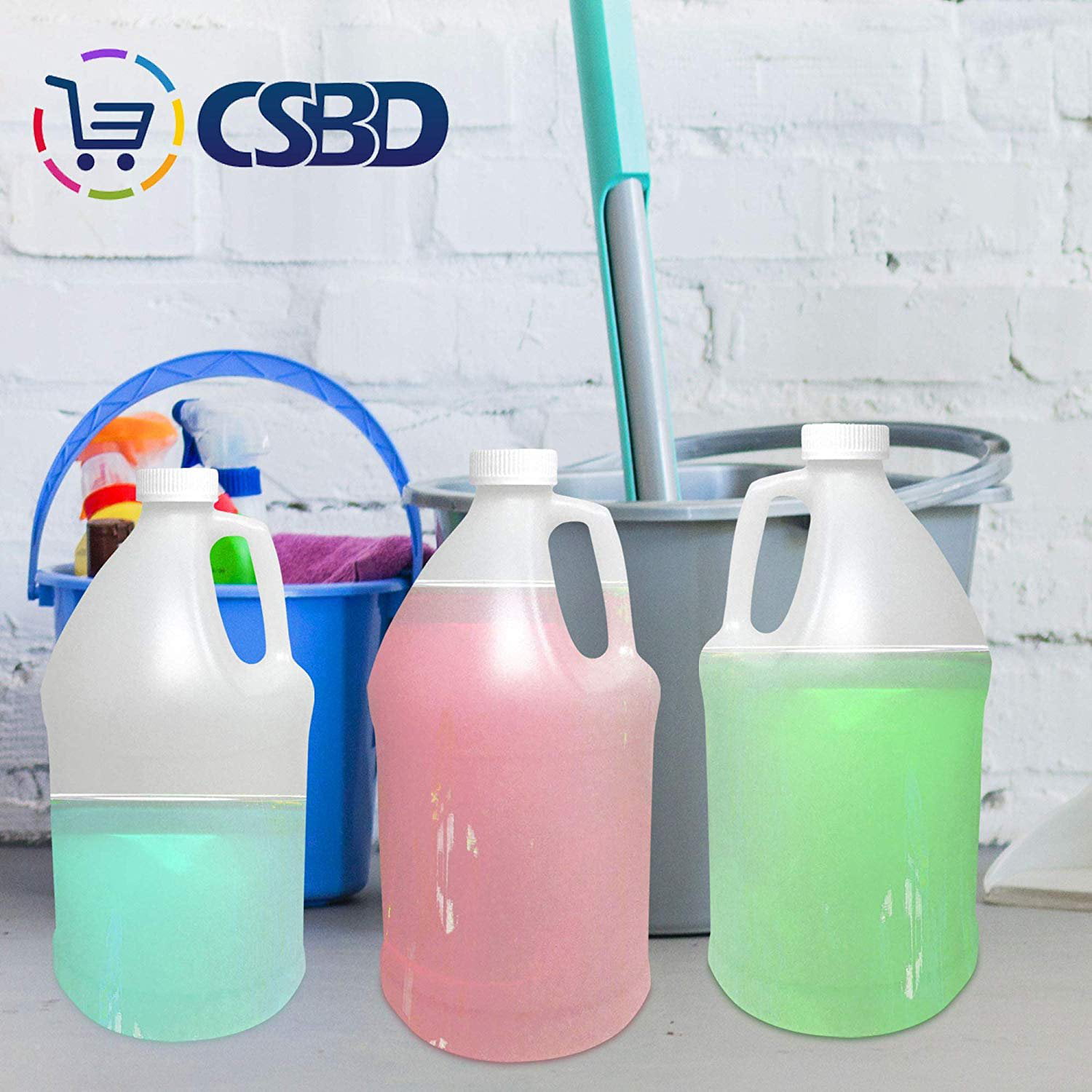  CSBD 1/2 Gallon Plastic Jugs with Lid for Water, Milk, Juice or  Liquids, 6 Pack, Reusable and Refillable BPA-Free Containers, Residential  or Commercial Use, Made in the USA: Home & Kitchen