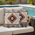 thumbnail image 2 of Outdoor Pillow Covers 16x16 Set of 2, Orange Beige Boho Waterproof Patio Throw Pillow Covers for Couch Sofa Chair, Vintage Ethnic Tribal Southwestern Decorative Pillowcases for Throw Pillows, 2 of 9