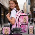 thumbnail image 2 of Yspwyqan Cherry Blossom Capybara Backpack Set With Lunch Box Pencil Case Girls, 4Pcs 17 Inch School Backpack Set Fits 15.6 Laptop Large Capacity Multi-Pocket Bags for School, 2 of 7