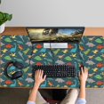 thumbnail image 4 of Long Mouse Pads for Desk,DarkGreen Dinosaurs Birds Pattern Desk Mats on Top Of Desks, Desk Mouse Pad Extra Large with 3mm Non-Slip Base and Stitched Edge for Gaming,Office,Work,Home 47.3"x23.6", 4 of 6