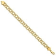 thumbnail image 2 of 14K Yellow Gold Link Chain Necklace Triple Charm Bracelet 8 inch mm, 2 of 2