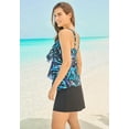 Swimsuits For All Women's Plus Size LongerLength TieredRuffle Tankini