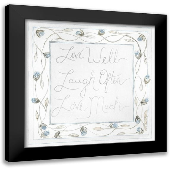 Shamp, Cindy 15x15 Black Modern Framed Museum Art Print Titled - Live Well