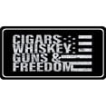 thumbnail image 1 of Cigars Whiskey Guns And Freedom Photo License Plate, 1 of 1