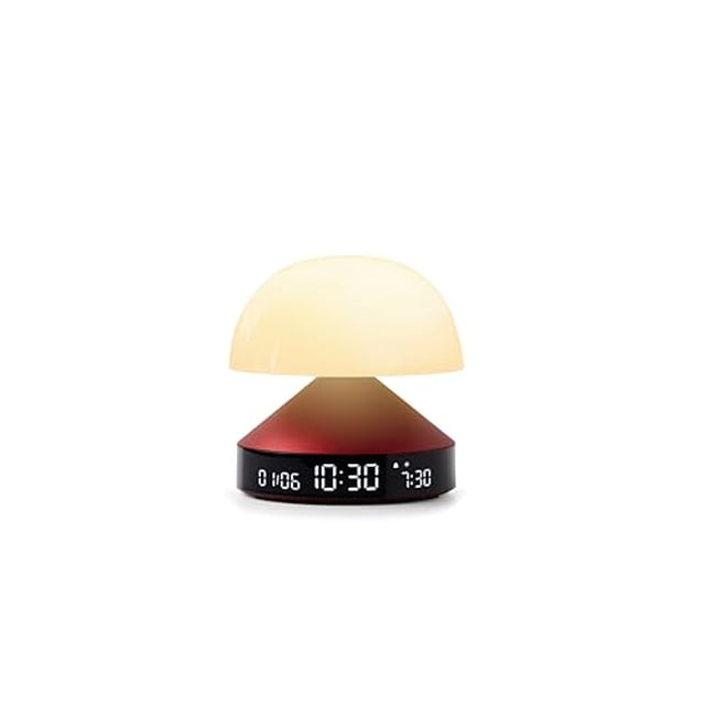 Lexon Mina Sunrise Despertador, Luz de Despertador y Lámpara de Atardecer para Rutina de Sueño - Rojo Oscuro