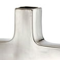 thumbnail image 2 of 16 Inch Modern Vase, Artisanal Keyhole Design, Metallic Silver Stoneware- Saltoro Sherpi, 2 of 9