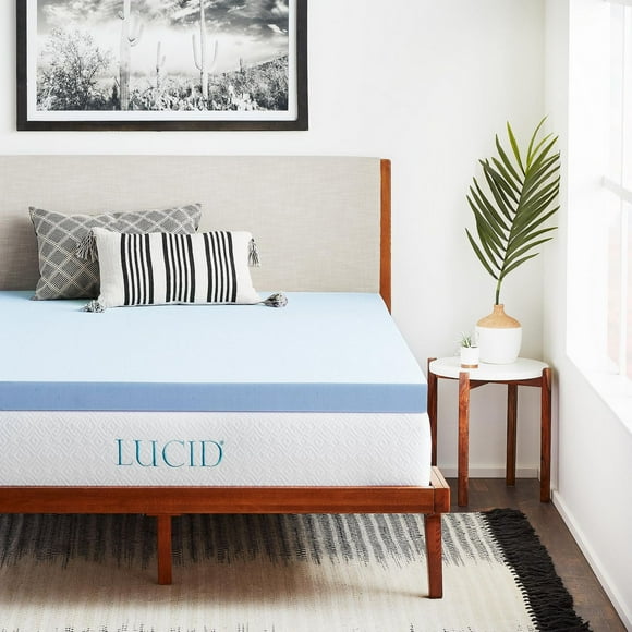 Sur-matelas en mousse à mémoire de forme Lucid de 3 pouces, infusé de gel