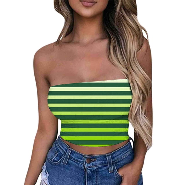 Tube Tops, Womens Printed Strapless Yoga Exercise Chest Wrap Pullover