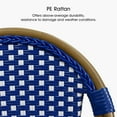 thumbnail image 6 of PURPLE LEAF Set of 2 French Outdoor Bar Height Bar Stool Bamboo Print Finish Back Rattan Wicker Patio Outdoor Bar Height Bar Stools with Footrest, Royal Blue, 6 of 8