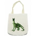 thumbnail image 1 of Animal Tote Bag, Ugly but Dragon Standing and Looking Miniature Dino Like Image Artwork Print, Cloth Linen Reusable Bag for Shopping Books Beach and More, 16.5" X 14", Cream, by Ambesonne, 1 of 2