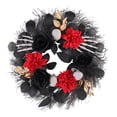 thumbnail image 2 of Gothic Skull Wreath, Halloween Party Decor, 18" Black Red Artificial Rose Front Door Wreath with Maple Leaves Skeleton Hands Accents, Spooky Wall Hanging Home Decor Indoor Outdoor for Fireplace Porch, 2 of 8