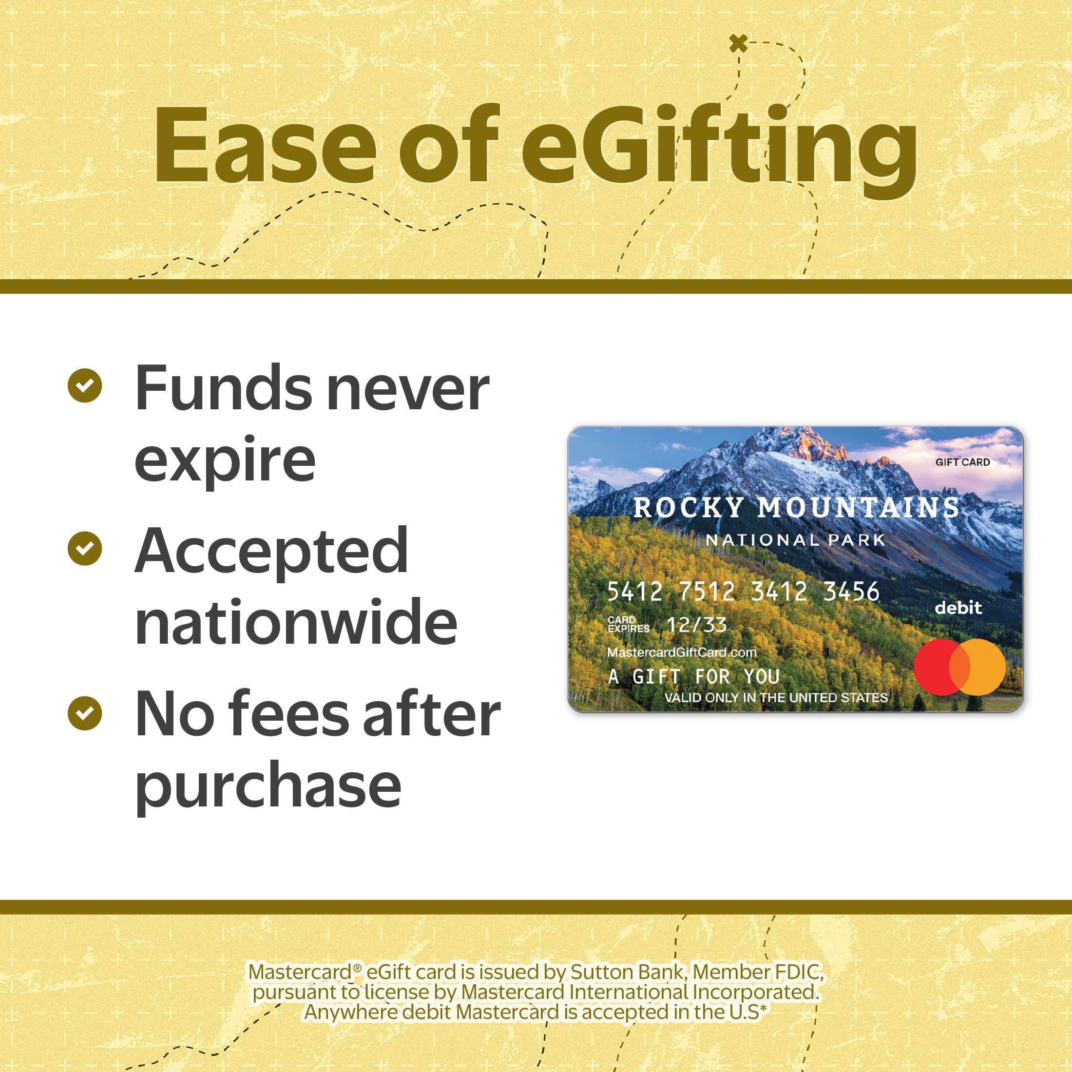 Mastercard® $20-$500 eGift Card Rocky Mtns (Plus $6.84 Purchase Fee) [Email Delivery]