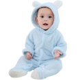 thumbnail image 5 of Adarl Winter Warm Newborn Baby Boy Girl Fleece Jumpsuit Hooded Romper Coat Outwear Blue 3-6 Months, 5 of 10