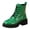 Green, variant on Rokment Platform Mid Calf Combat Boots for Women Fashion Flower Butterfly Print Leather Lace up Chunky Block Heels Comfortable Dress Ankle Booties