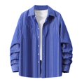 thumbnail image 2 of Wancir Men's Long Sleeve Button Down Linen Shirt Casual Dress Shirt Untucked Shirts with Pocket, 2 of 5