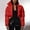 Red, variant on TAIAOJING Women's Winter Cropped Puffer Jacket Ladies Autumn Warm Short Shiny Padded Hooded Leather Oversized Zip-Up Quilted Puffy Short Down Coat