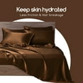 thumbnail image 3 of MR&HM Satin Bed Sheets, California King Size Sheets Set, 6 Pcs Silky Bedding Set, Brown, 3 of 6