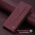 thumbnail image 1 of POLA Portefeuille Rétro Classique Magnétique en Cuir PU Porte-Cartes Étui de Téléphone pour Samsung Galaxy S22 Plus (Rouge Vin), 1 of 7