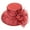 Wine Red, variant on Church Dress Hat for Women Big Rose Organza Hat Royal Style Fascinator Wide Brim Cap for Tea Party