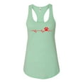 thumbnail image 3 of Dog Heartbeat | Paw Print EKG Lifeline | Veterinarian Vet Tech Dog Lover Ladies Racerback Tank Top, Mint, Medium, 3 of 5