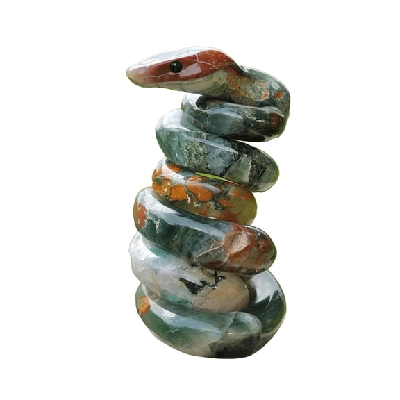 Handcrafted Natural Stone Snake Figurine – Unique Decorative Sculpture for Home or Office, Crystal Animal Statue, Gift Ornament
