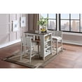 thumbnail image 2 of New Classic Furniture Heston 3PC Wood Storage Counter Set w/ 2 Chairs in White, 2 of 11