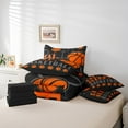 thumbnail image 4 of Basketball Queen Comforter Set with Sheets Sports Bedding Sets Teen Sport Game Ball Theme Bed in a Bag Basketball Decor Bed Set Bedroom Sports Sheets 7 Pcs Black Orange, 4 of 5