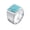 Blue, variant on Women Men's Square Gemstone Stainless Steel Ring Personalized High Polished Band Ring Jewelry Comfort Fit Dark Blue Size 7