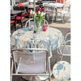 thumbnail image 5 of Outdoor Tablecloth with Umbrella Hole for Patio/Picnic/Party/Camping, Blue Turtle Coastal Waterproof Table Cloth Round Cover Washable, Coral Summer Beach Nautical Ocean Beige (Dia 60"), 5 of 8