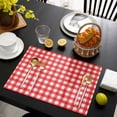 thumbnail image 3 of Red Placemats Set of 6, Country French Rustic Buffalo Plaid Modern Art Placemats for Dining Table, Place Mats for Kitchen Tabletop, Waterproof Wipeable Dining Table Mats Set, 3 of 9