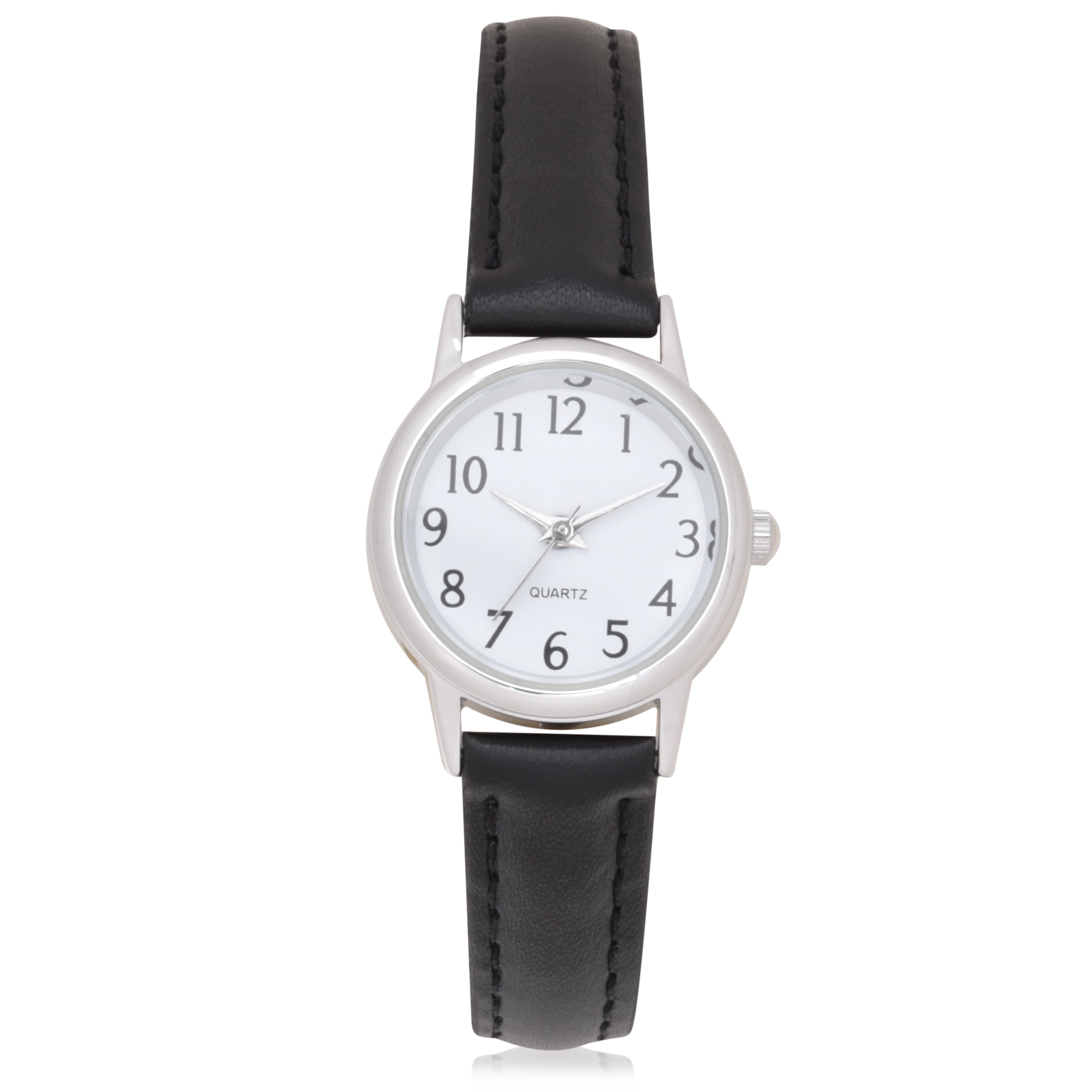 Time And Tru Adult Female Analog Watch with Black Strap and Round White  Dial - GEN607WM1 