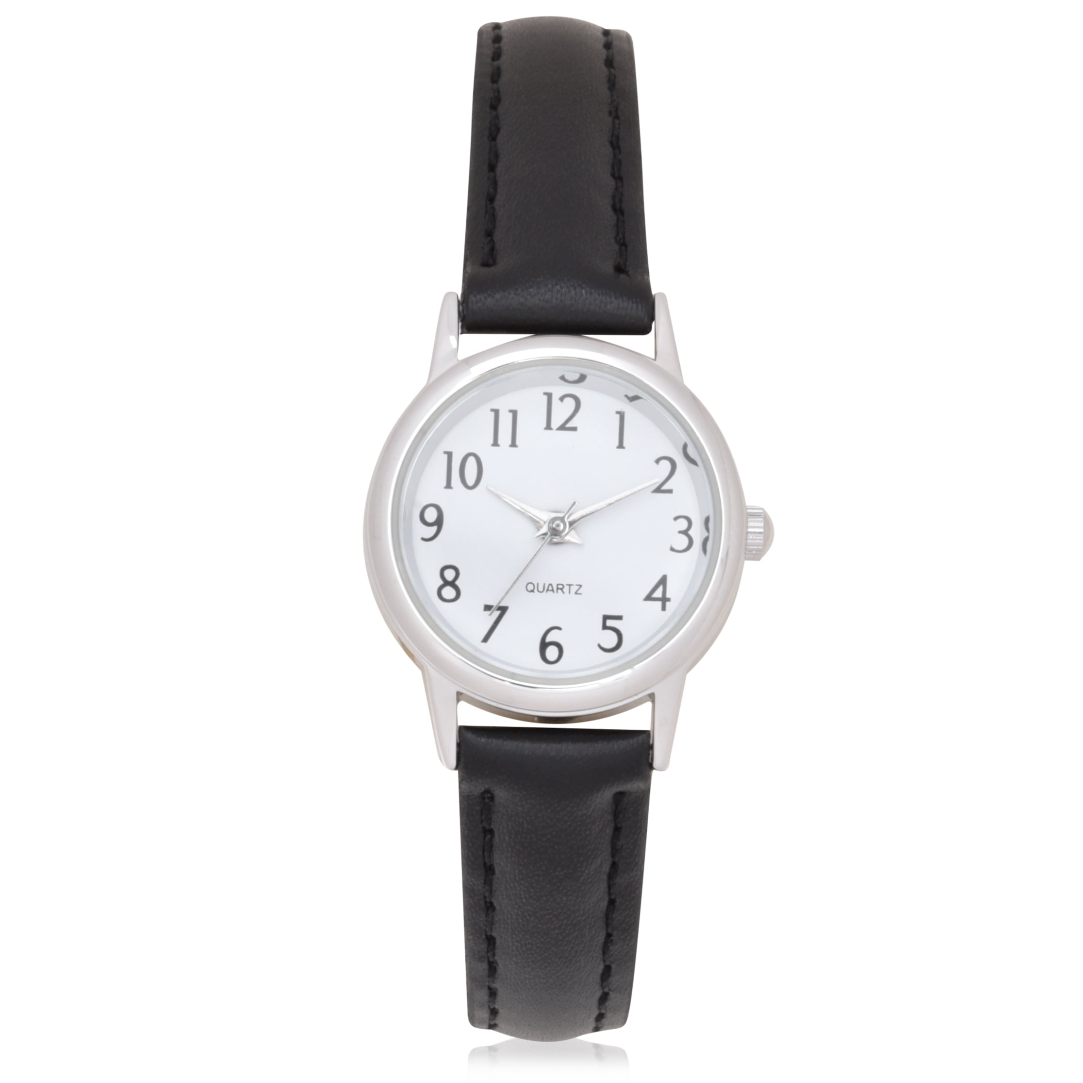 Time And Tru Adult Female Analog Watch with Black Strap and Round White Dial - GEN607WM1
