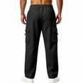 thumbnail image 6 of ThriftyPlait Mens Wide Leg Cargo Jogger Sweatpants Casual Elastic Drawstring Waist Multi Pocket Pants Straight Fit Daily Walking Outdoor Pants, 6 of 9