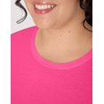 thumbnail image 4 of Hanes Women's Long Sleeve Scoop-Neck Cotton T-Shirt (Plus Size) Amaranth 1X, 4 of 5