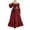 Wine, variant on KICILVS Renaissance Dress Women Solid Color Off Shoulder Long Puff Sleeve Dress Corset Lace Up Waist Ruffled Hem Maxi Party Gown Purple