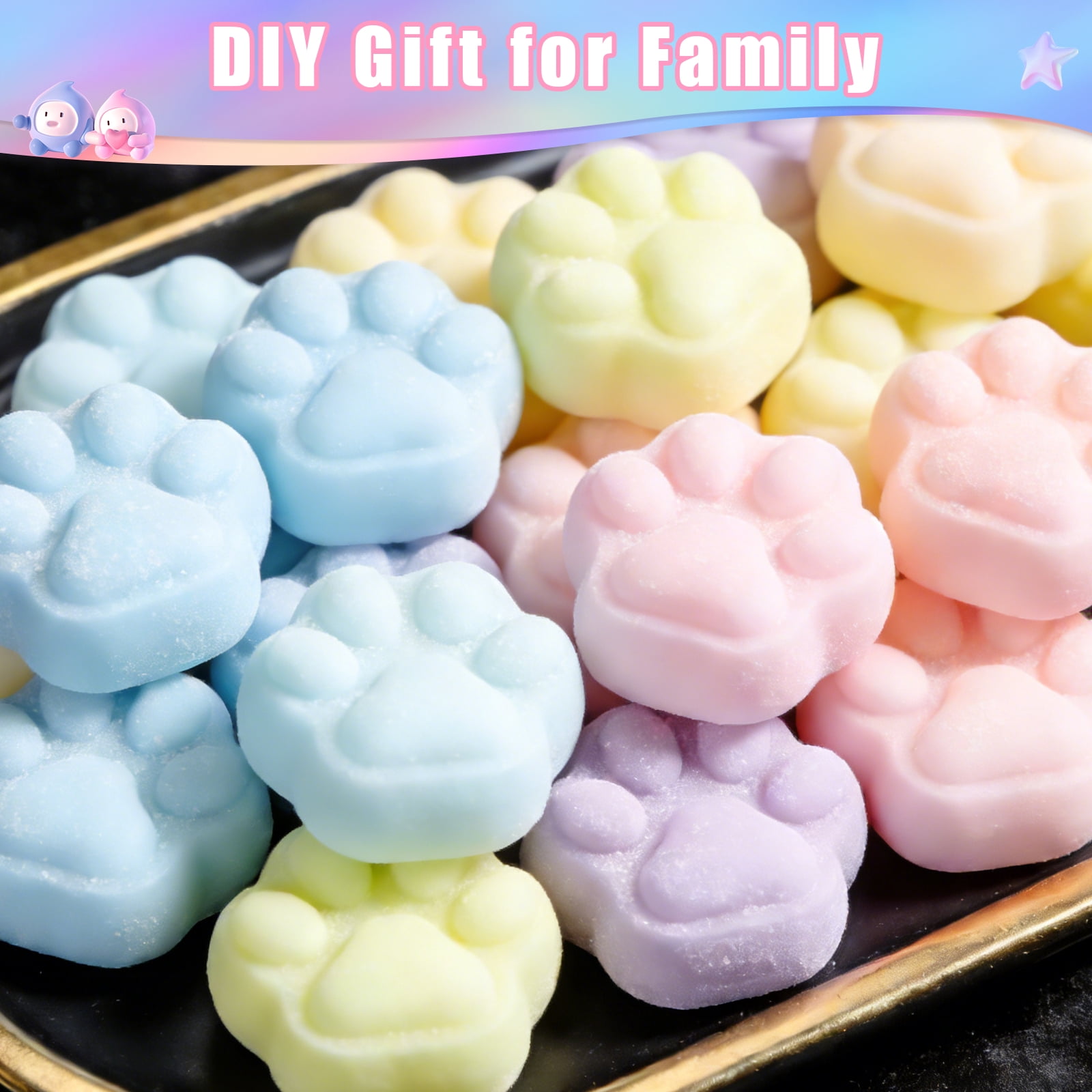 Panda Resin 18 oz Flex Rubber Squishy Kit, Sticky Soft with Mold & Flocking Powder for DIY Stress Relief Toys