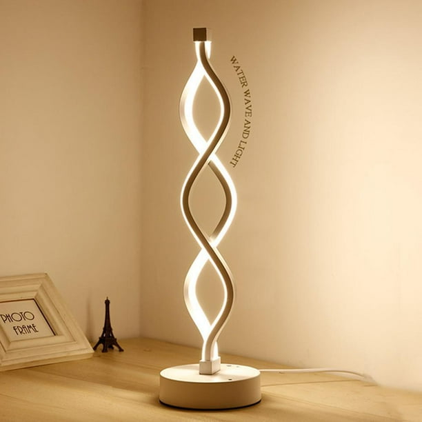 Fácil instalación de 18 W Lámpara de escritorio de ahorro de energía El escritorio moderno Lámpara decorativa de la cabecera lámpara de mesa de ola de espiral