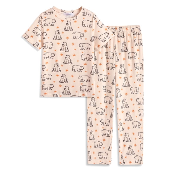 Arshiner Boys Pajamas Short Sleeve and Long Pants 2 Piece Pajama Set for Boys