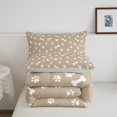 thumbnail image 5 of Homewish White Dog Paw Bone Twin Comforter Sets,Beige Bedding Set,Cute Pet Theme Decor,Light Gray Reversible,2 Pieces,1 Comforter and 1 Pillowcase, 5 of 7
