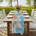 thumbnail image 4 of Coastal Conch 90 Inch Table Runner, Summer Beach Seaside Nautical Blue Farmhouse Dresser Scarf Cotton & Linen Tablerunner for Dining/Kitchen Island/Holiday Party Décor 13" x 90", 4 of 9