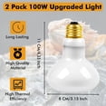 thumbnail image 4 of Lámpara térmica YUNCHY de 100 W para reptiles que toman sol a la luz del día con rayos UVA, paquete de 2, 4 of 6