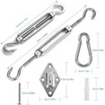 thumbnail image 2 of M6 Shade Sail Fixing Kit, Stainless Steel Sun Shade Sail Fixing Kit For Triangle And Square, Rectangle, Sun Shade Sail Fixing Accessories, 2 of 5
