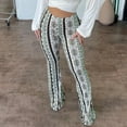 thumbnail image 3 of Wovix Women's Casual Long Pants Trendy Flare Yoga Leggings High Waisted Boho Design Slim Palazzo Wide Leg Pants Bell Bottoms Soft For Daily, 3 of 9